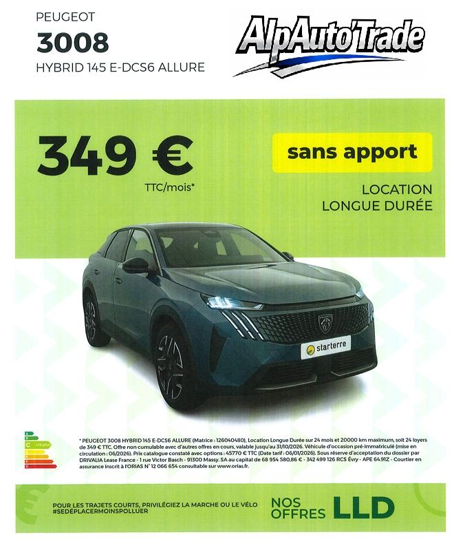 PEUGEOT 3008 HYBRID 145 E-DCS6 ALLURE 2026